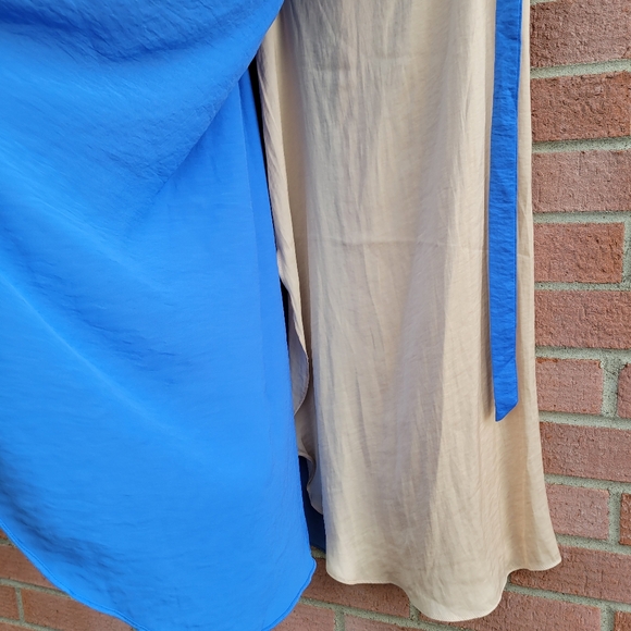 Lovers + Friends Margarita Midi Wrap Skirt in Ocean & Nude Small - Picture 4 of 9